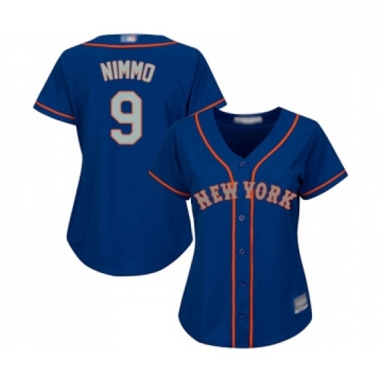 Womens New York Mets 9 Brandon Nimmo Authentic Royal Blue Alternate Road Cool Base Baseball Jersey Womens New York Mets 9 Brandon Nimmo Authentic Royal Blue Alternate Road Cool Base Baseball Jersey