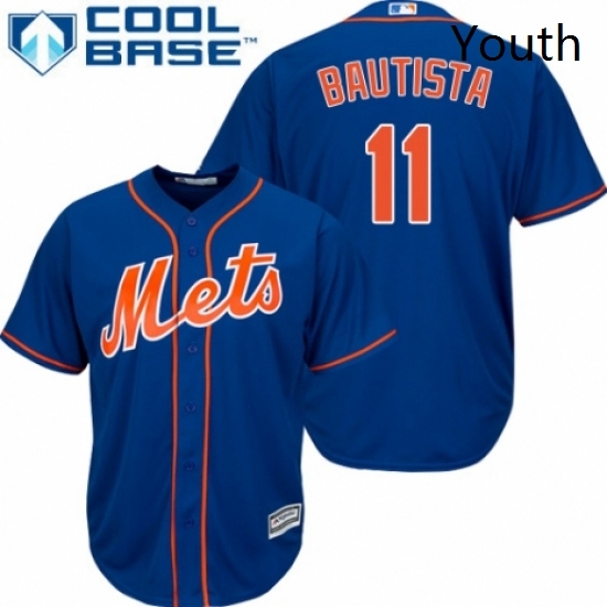 Youth Majestic New York Mets 11 Jose Bautista Authentic Royal Blue Alternate Home Cool Base MLB Jersey Youth Majestic New York Mets 11 Jose Bautista Authentic Royal Blue Alternate Home Cool Base MLB Jersey