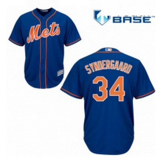 Youth Majestic New York Mets 34 Noah Syndergaard Replica Royal Blue Alternate Home Cool Base MLB Jersey Youth Majestic New York Mets 34 Noah Syndergaard Replica Royal Blue Alternate Home Cool Base MLB Jersey