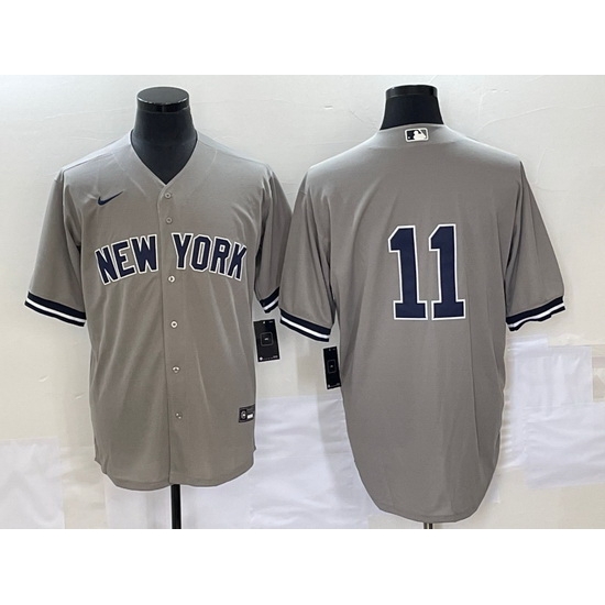 Men New York Yankees 11 Anthony Volpe Gray Cool Base Stitched Baseball Jersey Men New York Yankees 11 Anthony Volpe Gray Cool Base Stitched Baseball Jersey