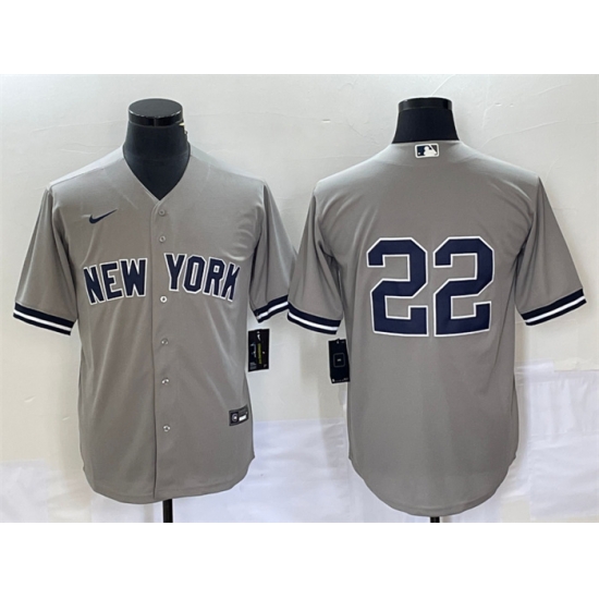 Men New York Yankees 22 Harrison Bader Gray Cool Base Stitched Baseball Jersey Men New York Yankees 22 Harrison Bader Gray Cool Base Stitched Baseball Jersey