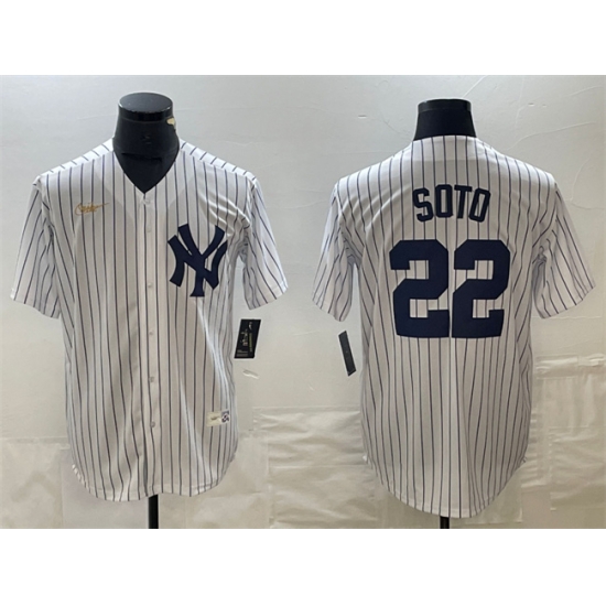 Men New York Yankees 22 Juan Soto White Cool Base Stitched Baseball Jerseys Men New York Yankees 22 Juan Soto White Cool Base Stitched Baseball Jerseys