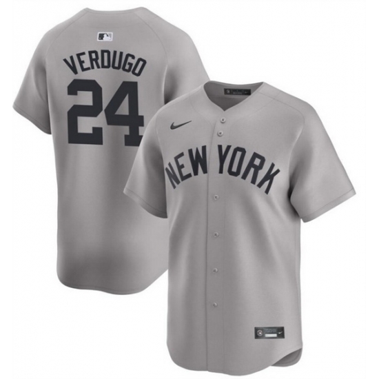 Men New York Yankees 24 Alex Verdugo Gray 2024 Away Limited Cool Base Stitched Baseball Jersey Men New York Yankees 24 Alex Verdugo Gray 2024 Away Limited Cool Base Stitched Baseball Jersey