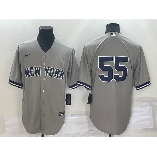 Men New York Yankees 55 Domingo Germ E1n Grey Cool Base Stitched Baseball Jersey Men New York Yankees 55 Domingo Germ E1n Grey Cool Base Stitched Baseball Jersey