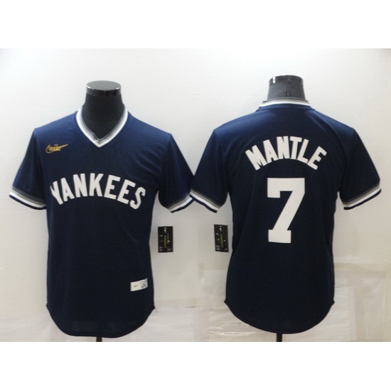 Men New York Yankees 7 Mickey Mantle Navy Stitched Baseball jersey Men New York Yankees 7 Mickey Mantle Navy Stitched Baseball jersey