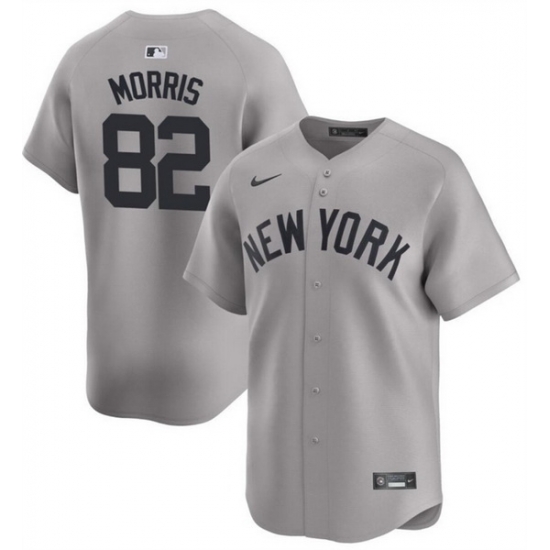 Men New York Yankees 82 Cody Morris Gray 2024 Away Limited Cool Base Stitched Baseball Jersey Men New York Yankees 82 Cody Morris Gray 2024 Away Limited Cool Base Stitched Baseball Jersey