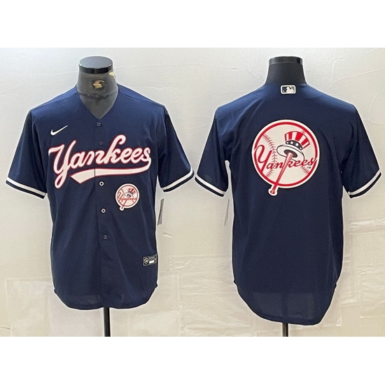Men New York Yankees Big LOGO Navy Cool Base Stitched Baseball Jersey 21 Men New York Yankees Big LOGO Navy Cool Base Stitched Baseball Jersey 21