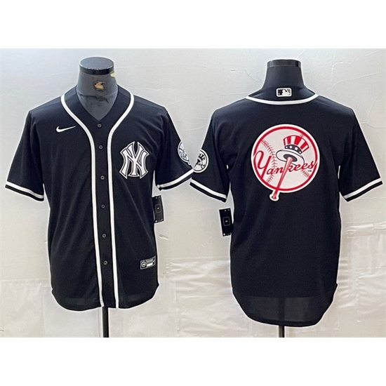 Men New York Yankees Black Team Big Logo Cool Base Stitched Baseball Jersey 1 Men New York Yankees Black Team Big Logo Cool Base Stitched Baseball Jersey 1