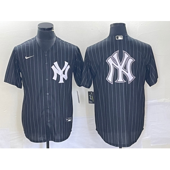 Men New York Yankees Black Team Big Logo With Patch Cool Base Stitched Baseball Jersey 8 Men New York Yankees Black Team Big Logo With Patch Cool Base Stitched Baseball Jersey 8
