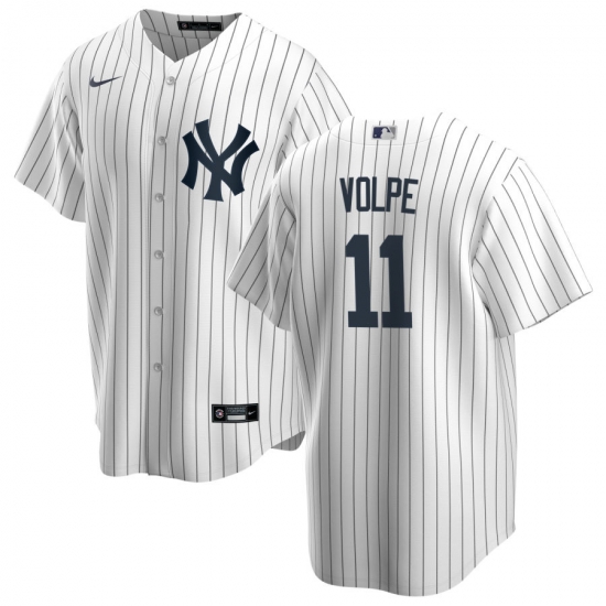 Men Nike New York Yankees 11 Anthony Volpe White Home Stitched Baseball Jersey Men Nike New York Yankees 11 Anthony Volpe White Home Stitched Baseball Jersey