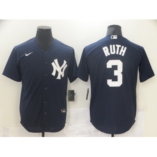 Men Nike New York Yankees Babe Ruth 3 Navy Road Flex Base Authentic Collection Jersey Men Nike New York Yankees Babe Ruth 3 Navy Road Flex Base Authentic Collection Jersey
