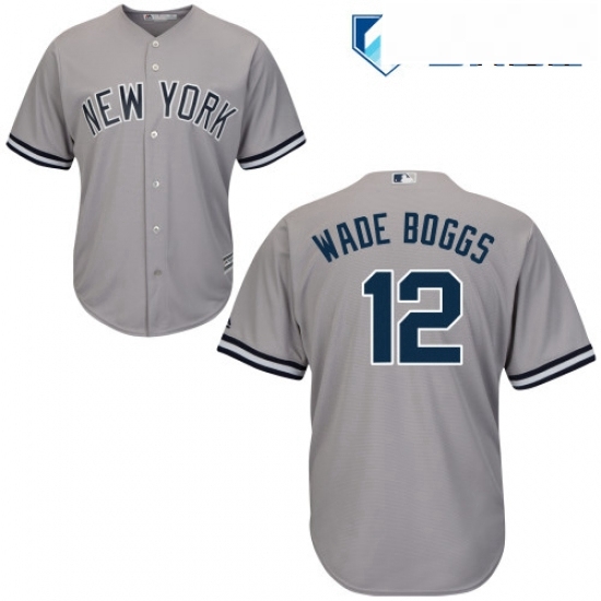Mens Majestic New York Yankees 12 Wade Boggs Replica Grey Road MLB Jersey Mens Majestic New York Yankees 12 Wade Boggs Replica Grey Road MLB Jersey