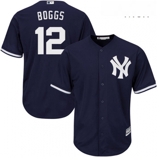 Mens Majestic New York Yankees 12 Wade Boggs Replica Navy Blue Alternate MLB Jersey Mens Majestic New York Yankees 12 Wade Boggs Replica Navy Blue Alternate MLB Jersey