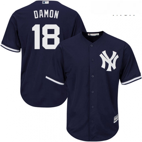 Mens Majestic New York Yankees 18 Johnny Damon Replica Navy Blue Alternate MLB Jersey Mens Majestic New York Yankees 18 Johnny Damon Replica Navy Blue Alternate MLB Jersey