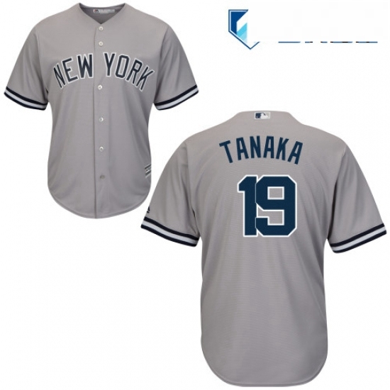 Mens Majestic New York Yankees 19 Masahiro Tanaka Replica Grey Road MLB Jersey Mens Majestic New York Yankees 19 Masahiro Tanaka Replica Grey Road MLB Jersey