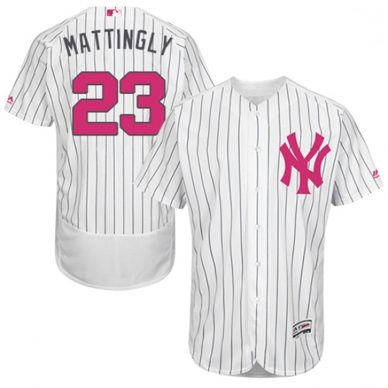 Mens Majestic New York Yankees 23 Don Mattingly Authentic White 2016 Mothers Day Fashion Flex Base MLB Jersey Mens Majestic New York Yankees 23 Don Mattingly Authentic White 2016 Mothers Day Fashion Flex Base MLB Jersey