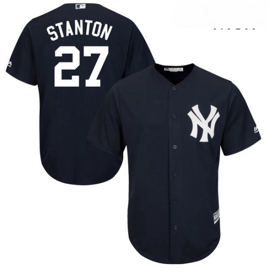 Mens Majestic New York Yankees 27 Giancarlo Stanton Replica Navy Blue Alternate MLB Jersey Mens Majestic New York Yankees 27 Giancarlo Stanton Replica Navy Blue Alternate MLB Jersey