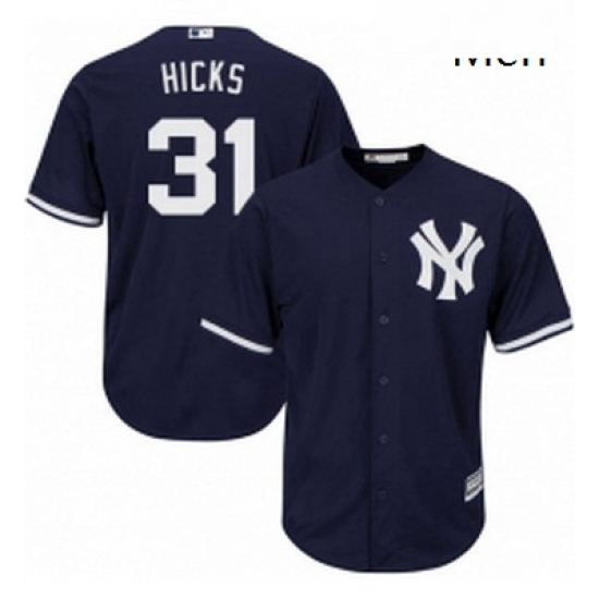 Mens Majestic New York Yankees 31 Aaron Hicks Replica Navy Blue Alternate MLB Jersey Mens Majestic New York Yankees 31 Aaron Hicks Replica Navy Blue Alternate MLB Jersey