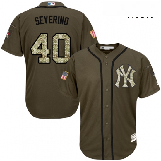 Mens Majestic New York Yankees 40 Luis Severino Replica Green Salute to Service MLB Jersey Mens Majestic New York Yankees 40 Luis Severino Replica Green Salute to Service MLB Jersey