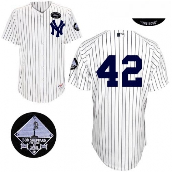Mens Majestic New York Yankees 42 Mariano Rivera Authentic White GMS The Boss MLB Jersey Mens Majestic New York Yankees 42 Mariano Rivera Authentic White GMS The Boss MLB Jersey