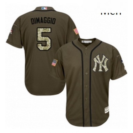 Mens Majestic New York Yankees 5 Joe DiMaggio Authentic Green Salute to Service MLB Jersey Mens Majestic New York Yankees 5 Joe DiMaggio Authentic Green Salute to Service MLB Jersey
