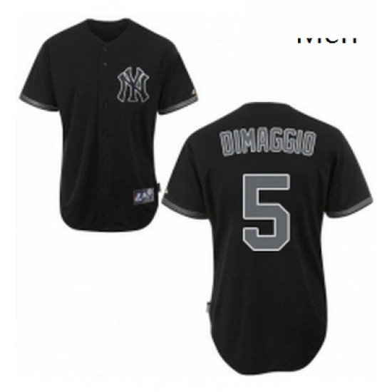 Mens Majestic New York Yankees 5 Joe DiMaggio Replica Black Fashion MLB Jersey Mens Majestic New York Yankees 5 Joe DiMaggio Replica Black Fashion MLB Jersey