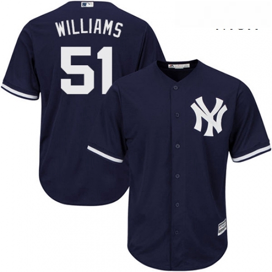 Mens Majestic New York Yankees 51 Bernie Williams Replica Navy Blue Alternate MLB Jersey Mens Majestic New York Yankees 51 Bernie Williams Replica Navy Blue Alternate MLB Jersey