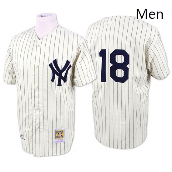 Mens Mitchell and Ness New York Yankees 18 Don Larsen Authentic White Throwback MLB Jersey Mens Mitchell and Ness New York Yankees 18 Don Larsen Authentic White Throwback MLB Jersey