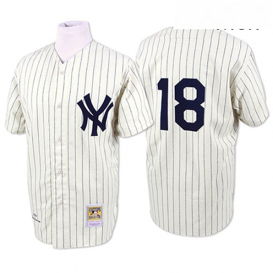 Mens Mitchell and Ness New York Yankees 18 Don Larsen Replica White 1956 Throwback MLB Jersey Mens Mitchell and Ness New York Yankees 18 Don Larsen Replica White 1956 Throwback MLB Jersey