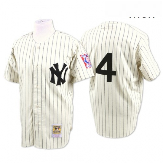 Mens Mitchell and Ness New York Yankees 4 Lou Gehrig Replica White Throwback MLB Jersey Mens Mitchell and Ness New York Yankees 4 Lou Gehrig Replica White Throwback MLB Jersey