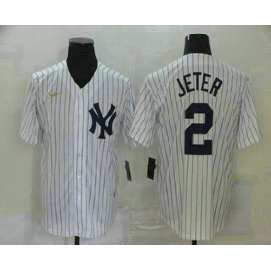 Men's New York Yankees #2 Derek Jeter White Throwback Stitched MLB Cool Base Nike Jersey Men's New York Yankees #2 Derek Jeter White Throwback Stitched MLB Cool Base Nike Jersey