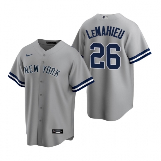 Mens Nike New York Yankees 26 DJ LeMahieu Gray Road Stitched Baseball Jersey Mens Nike New York Yankees 26 DJ LeMahieu Gray Road Stitched Baseball Jersey