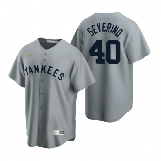 Mens Nike New York Yankees 40 Luis Severino Gray Cooperstown Collection Road Stitched Baseball Jersey Mens Nike New York Yankees 40 Luis Severino Gray Cooperstown Collection Road Stitched Baseball Jersey