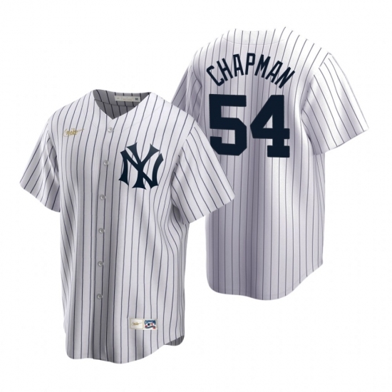 Mens Nike New York Yankees 54 Aroldis Chapman White Cooperstown Collection Home Stitched Baseball Jerse Mens Nike New York Yankees 54 Aroldis Chapman White Cooperstown Collection Home Stitched Baseball Jerse