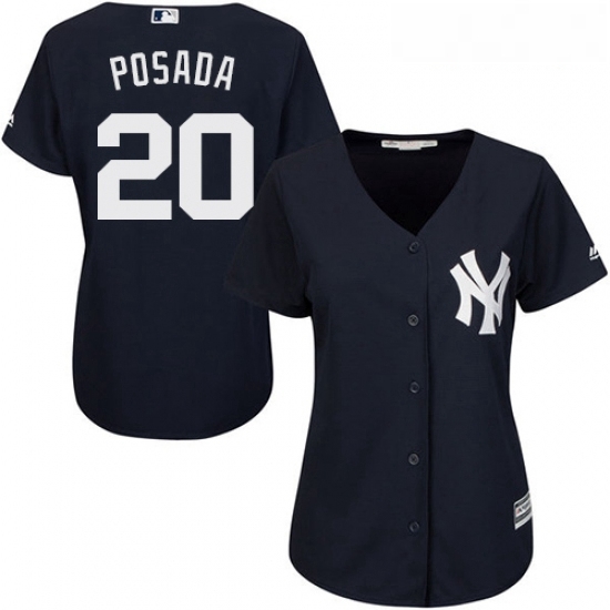 Womens Majestic New York Yankees 20 Jorge Posada Authentic Navy Blue Alternate MLB Jersey Womens Majestic New York Yankees 20 Jorge Posada Authentic Navy Blue Alternate MLB Jersey