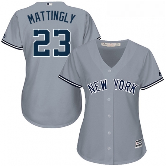 Womens Majestic New York Yankees 23 Don Mattingly Authentic Grey Road MLB Jersey Womens Majestic New York Yankees 23 Don Mattingly Authentic Grey Road MLB Jersey