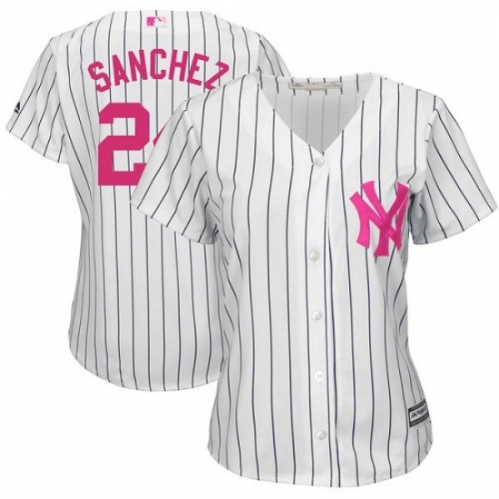 Womens Majestic New York Yankees 24 Gary Sanchez Replica White Mothers Day Cool Base MLB Jersey Womens Majestic New York Yankees 24 Gary Sanchez Replica White Mothers Day Cool Base MLB Jersey