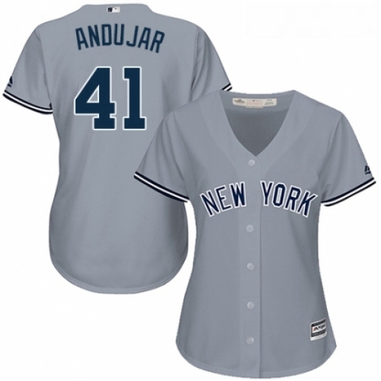 Womens Majestic New York Yankees 41 Miguel Andujar Authentic Grey Road MLB Jersey Womens Majestic New York Yankees 41 Miguel Andujar Authentic Grey Road MLB Jersey