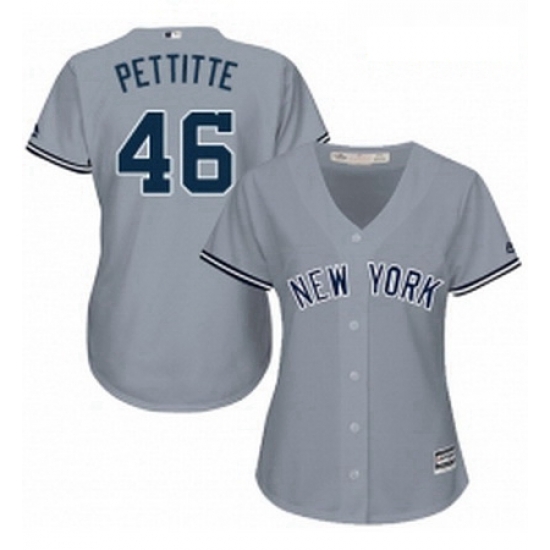 Womens Majestic New York Yankees 46 Andy Pettitte Authentic Grey Road MLB Jersey Womens Majestic New York Yankees 46 Andy Pettitte Authentic Grey Road MLB Jersey