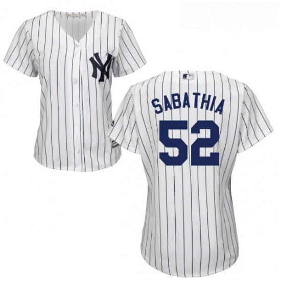 Womens Majestic New York Yankees 52 CC Sabathia Authentic White Home MLB Jersey Womens Majestic New York Yankees 52 CC Sabathia Authentic White Home MLB Jersey