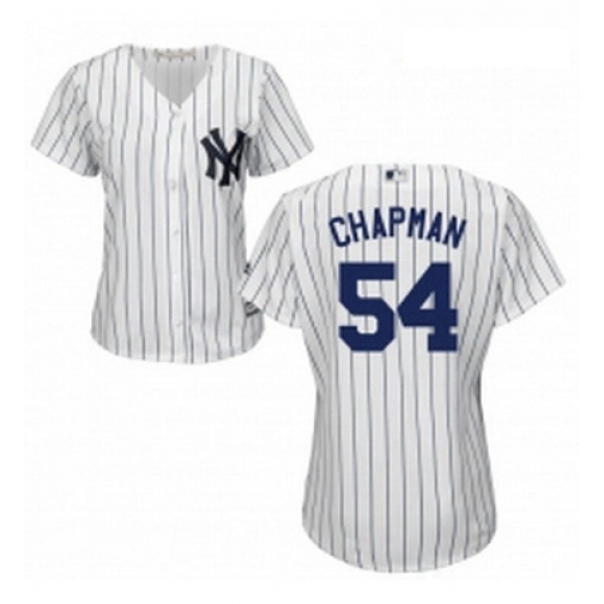 Womens Majestic New York Yankees 54 Aroldis Chapman Authentic White Home MLB Jersey Womens Majestic New York Yankees 54 Aroldis Chapman Authentic White Home MLB Jersey