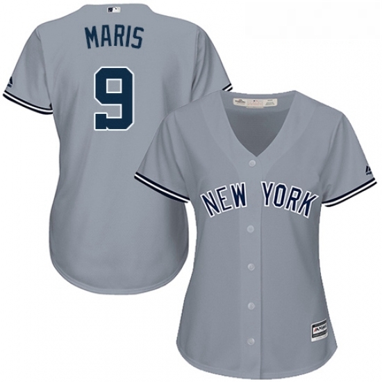 Womens Majestic New York Yankees 9 Roger Maris Authentic Grey Road MLB Jersey Womens Majestic New York Yankees 9 Roger Maris Authentic Grey Road MLB Jersey