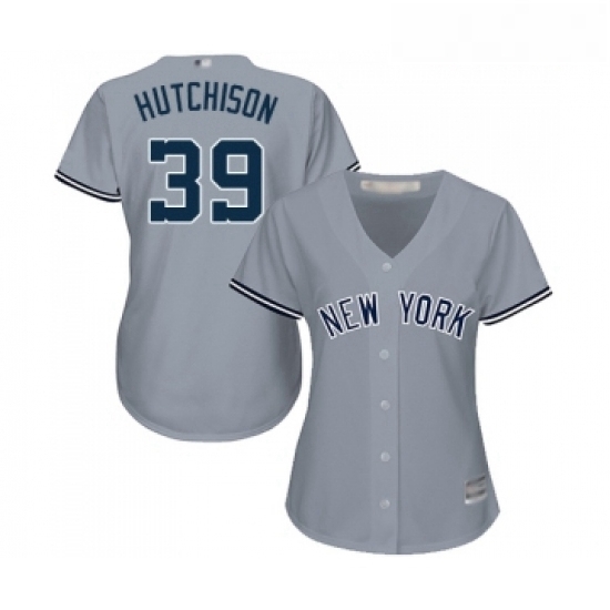 Womens New York Yankees 39 Drew Hutchison Authentic Grey Road Baseball Jersey Womens New York Yankees 39 Drew Hutchison Authentic Grey Road Baseball Jersey