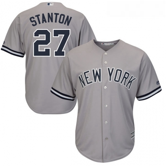 Youth Majestic New York Yankees 27 Giancarlo Stanton Replica Grey Road MLB Jersey Youth Majestic New York Yankees 27 Giancarlo Stanton Replica Grey Road MLB Jersey