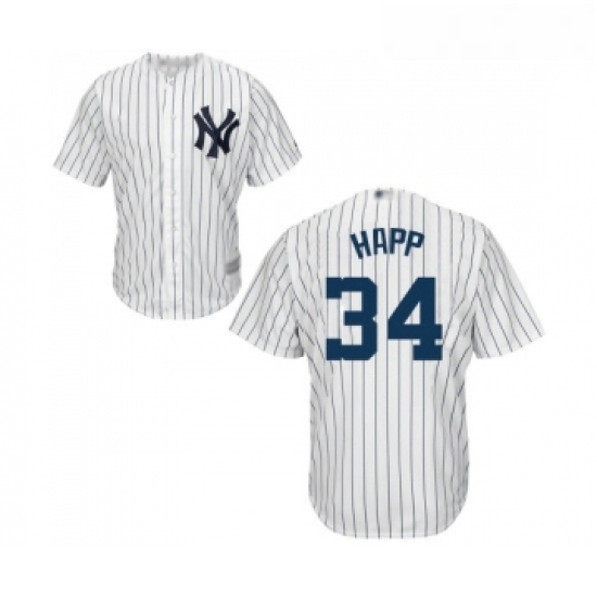 Youth New York Yankees 34 JA Happ Authentic White Home Baseball Jersey Youth New York Yankees 34 JA Happ Authentic White Home Baseball Jersey