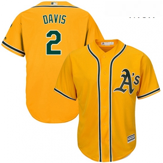Mens Majestic Oakland Athletics 2 Khris Davis Replica Gold Alternate 2 Cool Base MLB Jersey Mens Majestic Oakland Athletics 2 Khris Davis Replica Gold Alternate 2 Cool Base MLB Jersey