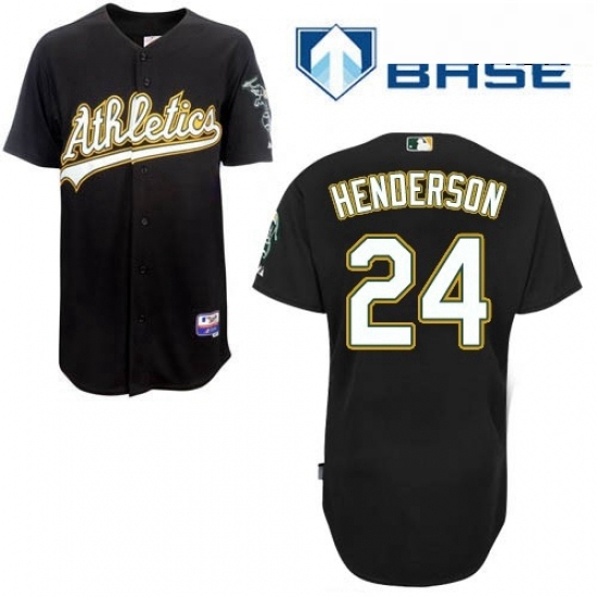 Mens Majestic Oakland Athletics 24 Rickey Henderson Authentic Black Cool Base MLB Jersey Mens Majestic Oakland Athletics 24 Rickey Henderson Authentic Black Cool Base MLB Jersey