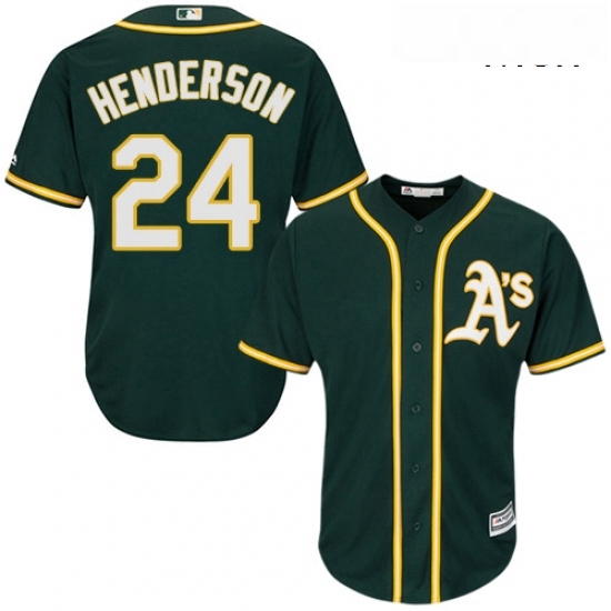Mens Majestic Oakland Athletics 24 Rickey Henderson Replica Green Alternate 1 Cool Base MLB Jersey Mens Majestic Oakland Athletics 24 Rickey Henderson Replica Green Alternate 1 Cool Base MLB Jersey