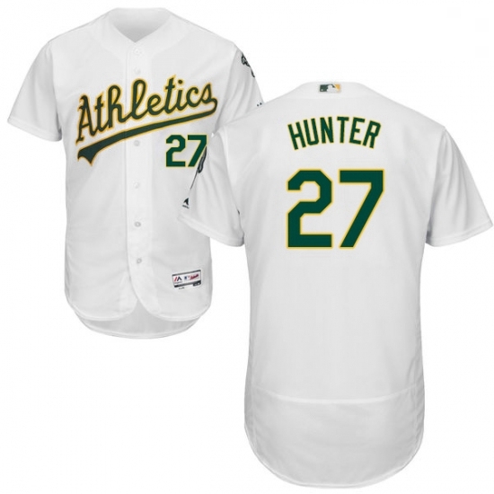 Mens Majestic Oakland Athletics 27 Catfish Hunter White Home Flex Base Authentic Collection MLB Jersey Mens Majestic Oakland Athletics 27 Catfish Hunter White Home Flex Base Authentic Collection MLB Jersey