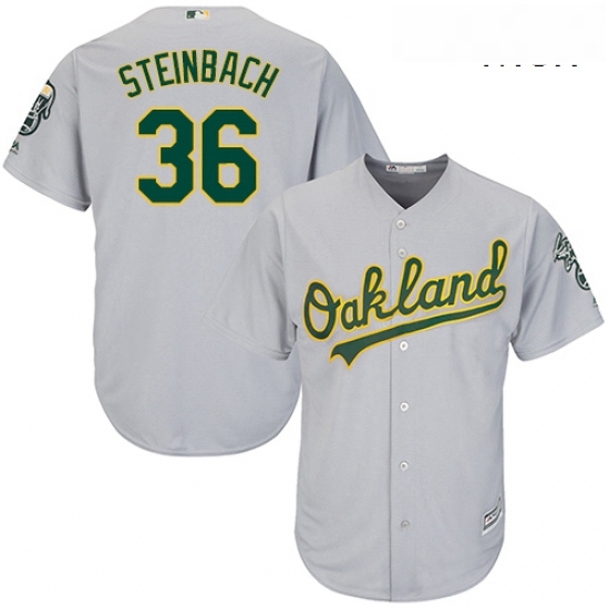 Mens Majestic Oakland Athletics 36 Terry Steinbach Replica Grey Road Cool Base MLB Jersey Mens Majestic Oakland Athletics 36 Terry Steinbach Replica Grey Road Cool Base MLB Jersey